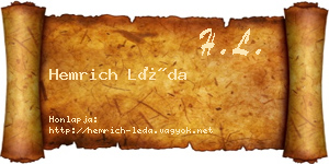 Hemrich Léda névjegykártya